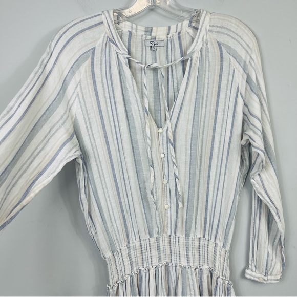 RAILS JASMINE STRIPE DRESS LONG SLEEVE LINEN BLEND IMETALLIC FIJI STRIPE REVOLVE - Picture 10 of 16